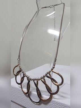 Mixed Metal Bib-Style Statement Necklace